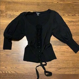 Kensie Button down ruffle sweater